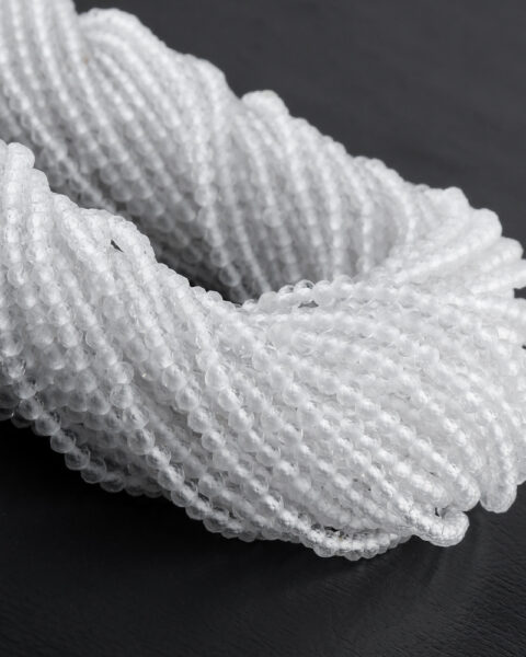 Clear Quartz Micro Faceted Rounds Beads Approx 2mm 32cm Strand