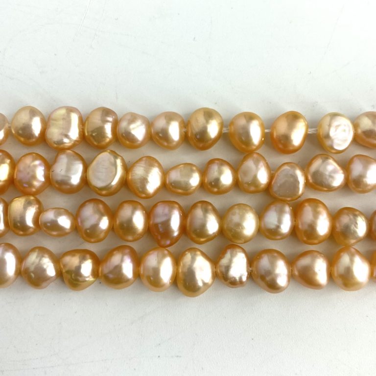 Freshwater Cultured Peach Pearl Nuggets Approx 6 - 7mm 36cm String - Image 4
