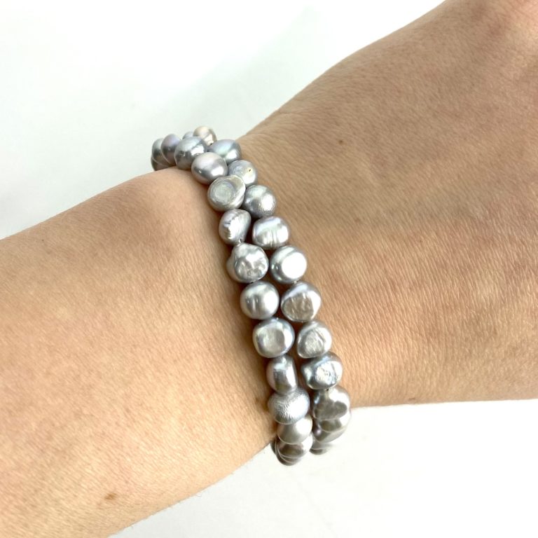 Freshwater Cultured Silver (Dyed) Pearl Nuggets SECONDS Approx 6 - 7mm 36cm String - Image 4