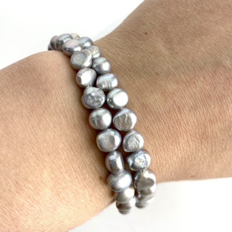 Freshwater Cultured Silver (Dyed) Pearl Nuggets SECONDS Approx 6 - 7mm 36cm String - Image 3