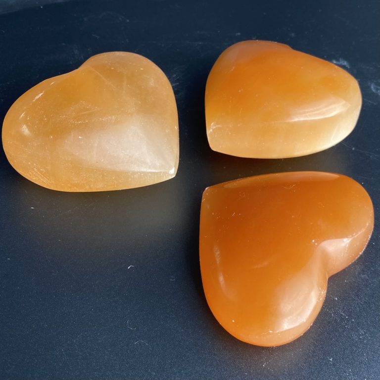 Peach Selenite Heart Approx 5 - 6cm - Image 2