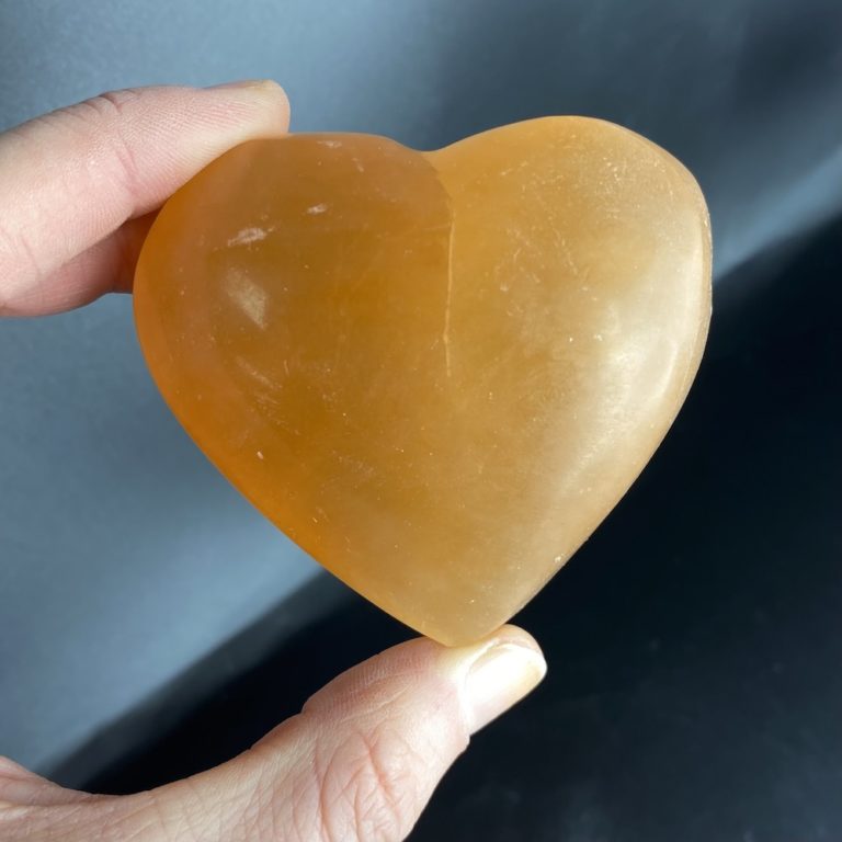 Peach Selenite Heart Approx 5 - 6cm - Image 6