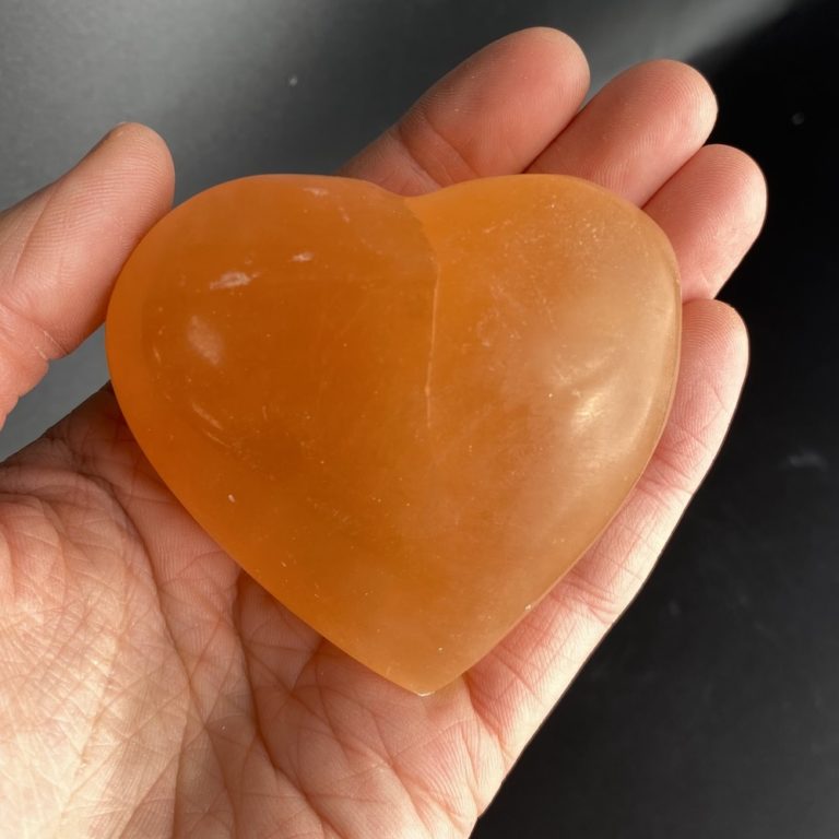 Peach Selenite Heart Approx 5 - 6cm - Image 5
