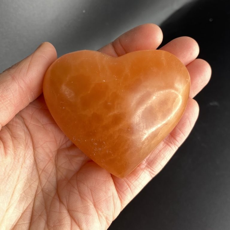 Peach Selenite Heart Approx 5 - 6cm - Image 4