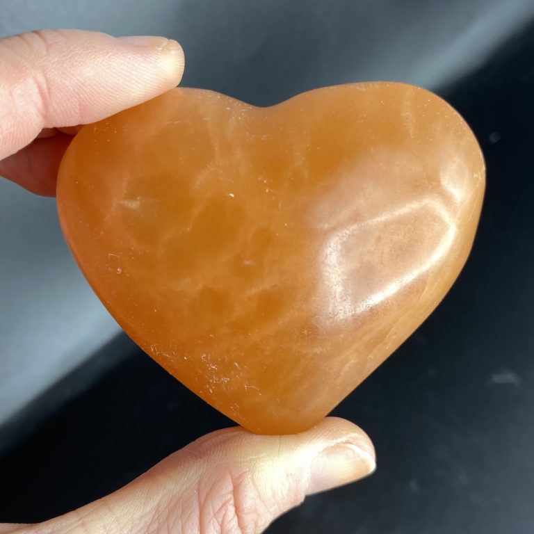 Peach Selenite Heart Approx 5 - 6cm - Image 3