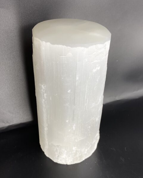 Selenite Rough Cylinder Lamp Approx 20 x 10cm