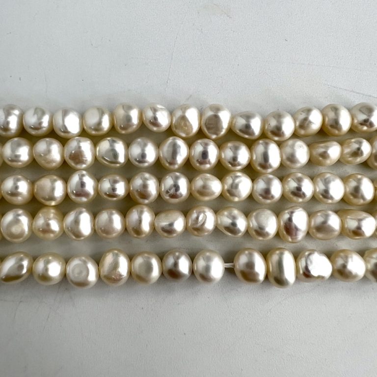 Freshwater Cultured White Pearl Nuggets Approx 4 - 5mm 36cm String - Image 3
