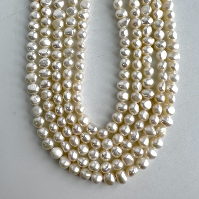 Freshwater Cultured White Pearl Nuggets Approx 4 - 5mm 36cm String - Image 4