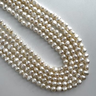 FreshWater Cultured White Pearl Nuggets Approx 4 - 5mm 36cm String