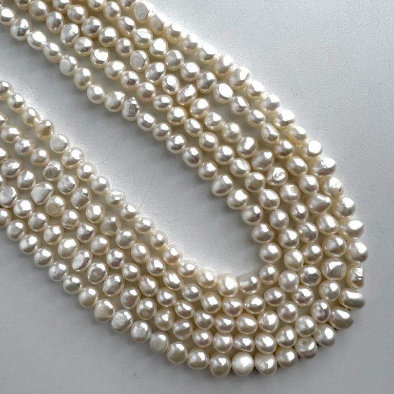 FreshWater Cultured White Pearl Nuggets Approx 4 - 5mm 36cm String