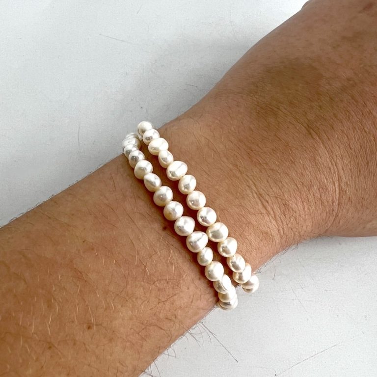 Freshwater Cultured White Pearl Nuggets Approx 4 - 5mm 36cm String - Image 6