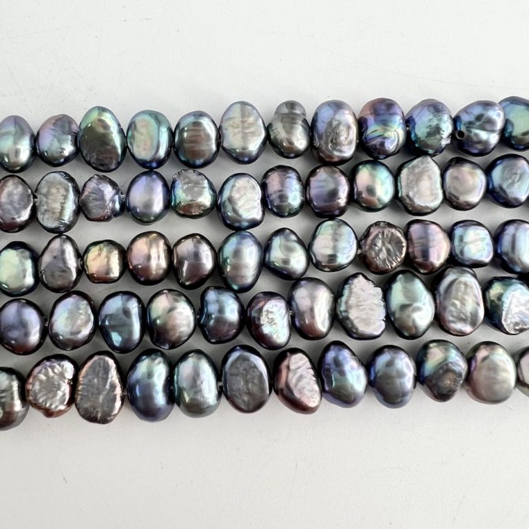 Freshwater Cultured Peacock (Dyed) Pearl Nuggets Approx 6 - 7mm 36cm String - Image 3