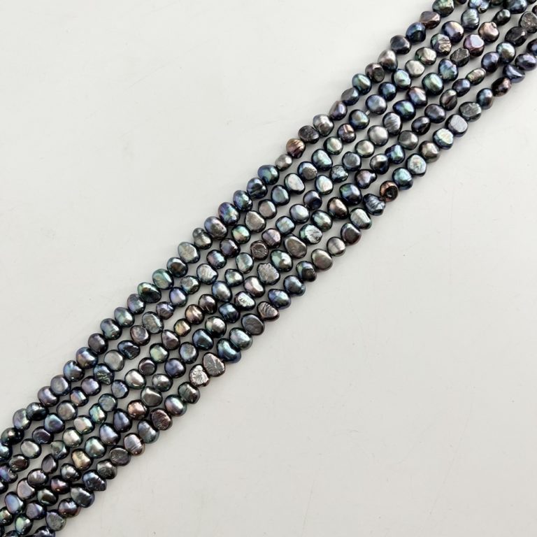 Freshwater Cultured Peacock (Dyed) Pearl Nuggets Approx 6 - 7mm 36cm String - Image 4