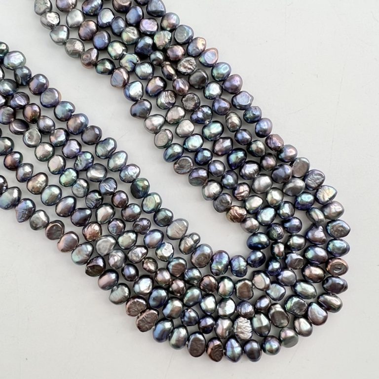Freshwater Cultured Peacock (Dyed) Pearl Nuggets Approx 6 - 7mm 36cm String - Image 5