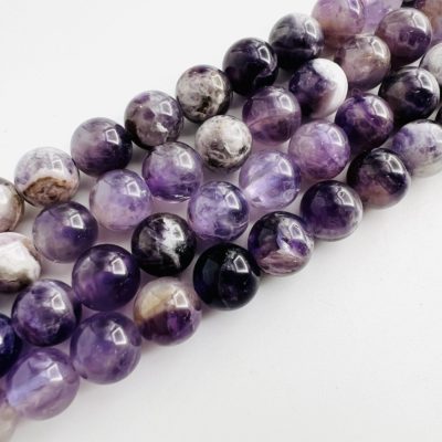 Flower Amethyst Smooth Rounds Approx 8mm Beads 38cm Strand