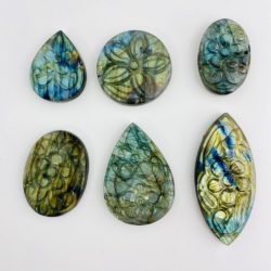 Labradorite Floral Carved "Pick Your Own" Cabochon