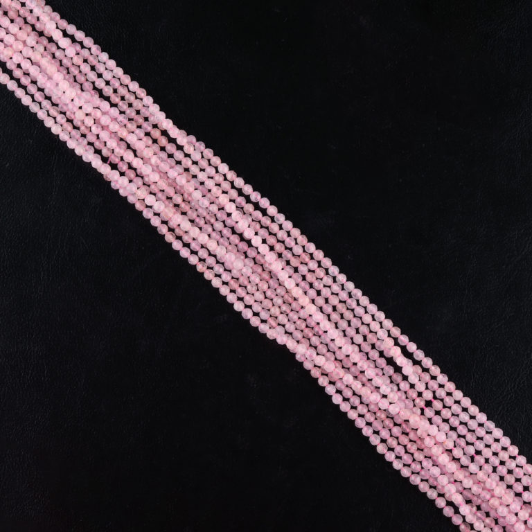 Rose Quartz Micro Faceted Rounds Beads Approx 2mm 32cm Strand - Image 4