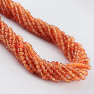 Carnelian Micro Faceted Rounds Beads Approx 2mm 32cm Strand