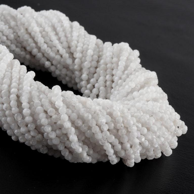 Multiple Strands White Agate Micro Faceted Rounds Beads Approx 2mm 32cm Strand