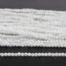 White Agate Micro Faceted Rounds Beads Approx 2mm 32cm Strand Close up