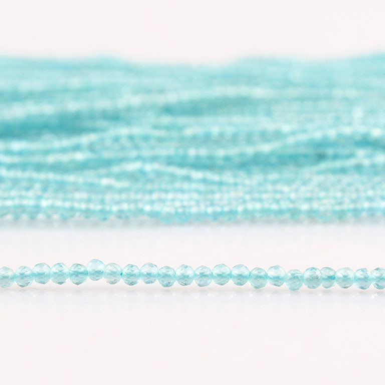 Blue Apatite Micro Faceted Rounds Beads Approx 2mm 32cm Strand - Image 2