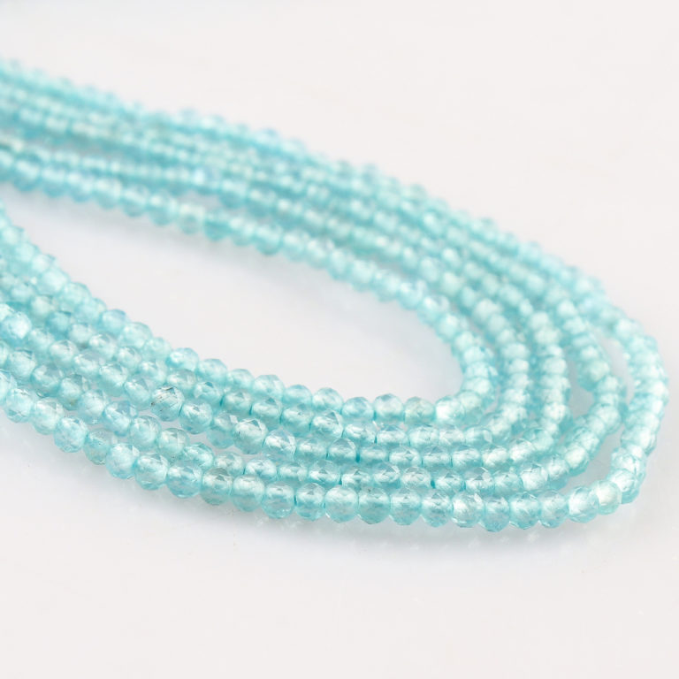 Blue Apatite Micro Faceted Rounds Beads Approx 2mm 32cm Strand - Image 3