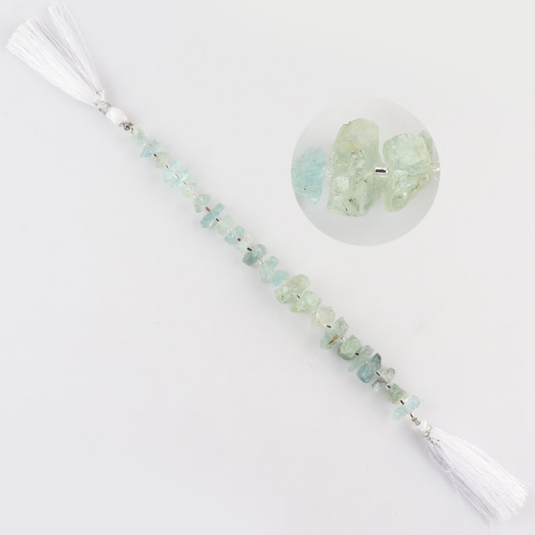 Aquamarine Centre Drilled Raw Nuggets Approx 10 - 15mm Beads 8 - 12 Pieces Per Strand - Image 3