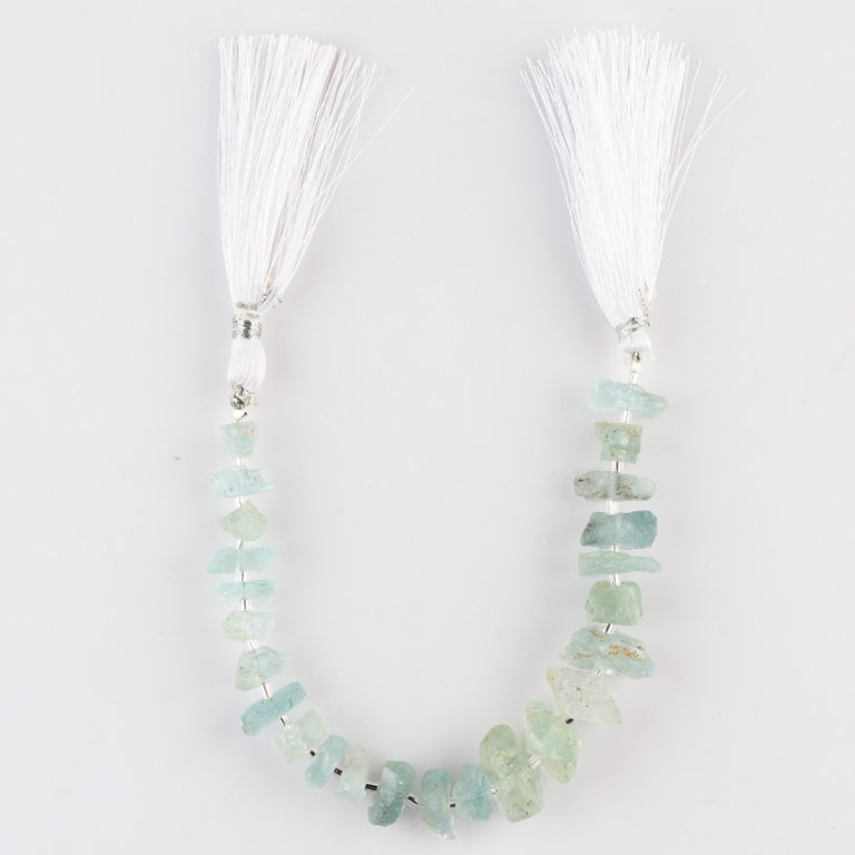 Aquamarine Centre Drilled Raw Nuggets Approx 10 - 15mm Beads 8 - 12 Pieces Per Strand - Image 2