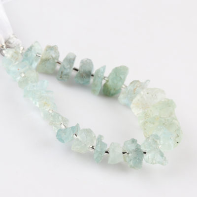 Aquamarine Centre Drilled Raw Nuggets Approx 10 - 15mm Beads 8 - 12 Pieces Per Strand