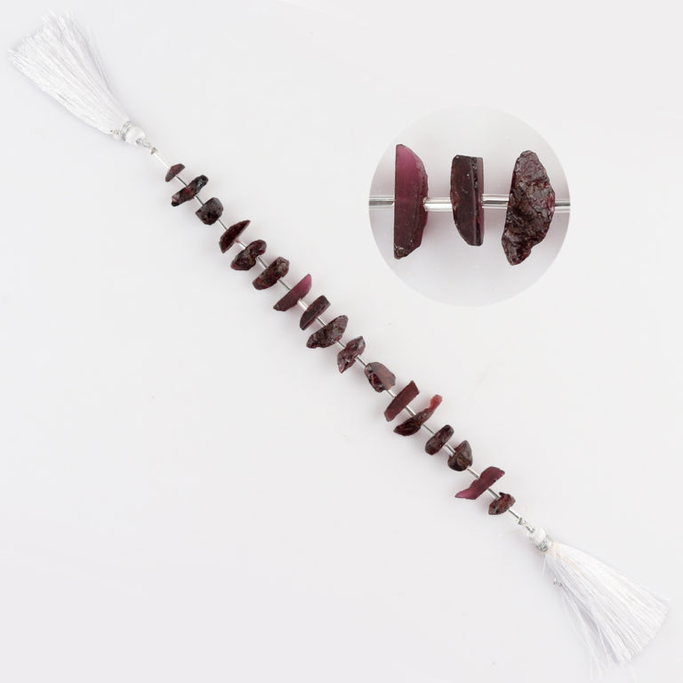 Red Garnet Centre Drilled Raw Nuggets Approx 10 - 15mm Beads 8 - 12 Pieces Per Strand - Image 2