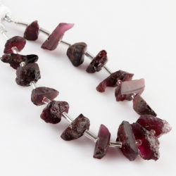 Red Garnet Centre Drilled Raw Nuggets Approx 10 - 15mm Beads 8 - 12 Pieces Per Strand