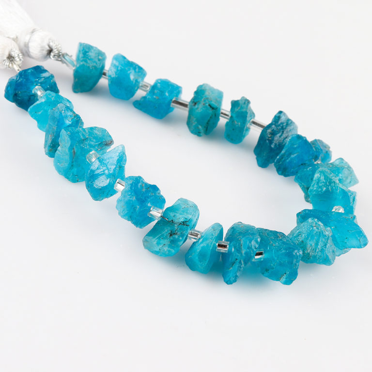 Neon Apatite Centre Drilled Raw Nuggets Approx 10 - 15mm Beads 8 - 12 Pieces Per Strand - Image 2