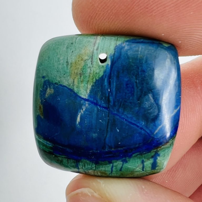 Azurite Top Drilled Cabochons Approx 25 - 30mm with 0.8mm Drill Hole - Image 4