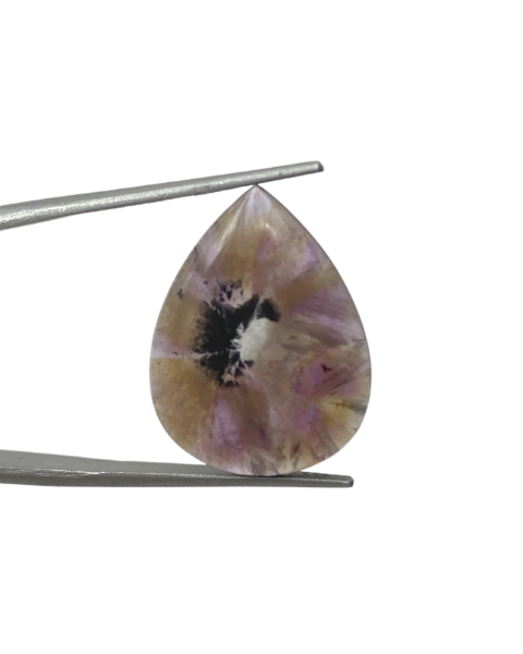 Trapiche Amethyst Pear-Shaped Cabochon Approx 22 x 12mm