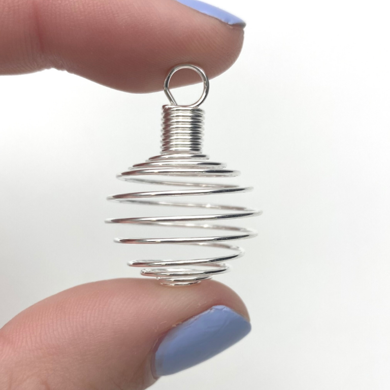 Silver Plated Base Metal Spiral Cage Approx 3 - 5cm 5 Piece Pack