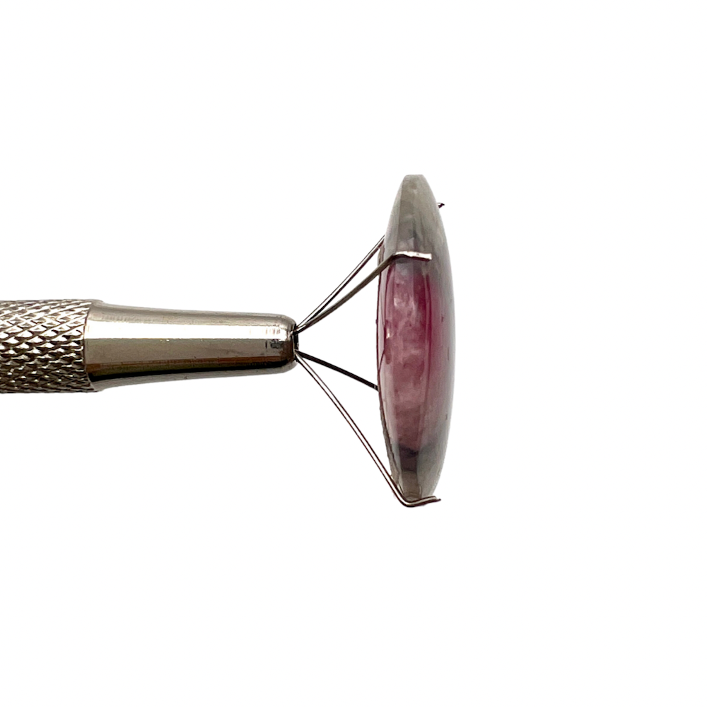 Top Quality Rubellite in Quartz Puffy Disc Approx 25 x 5mm - Image 2