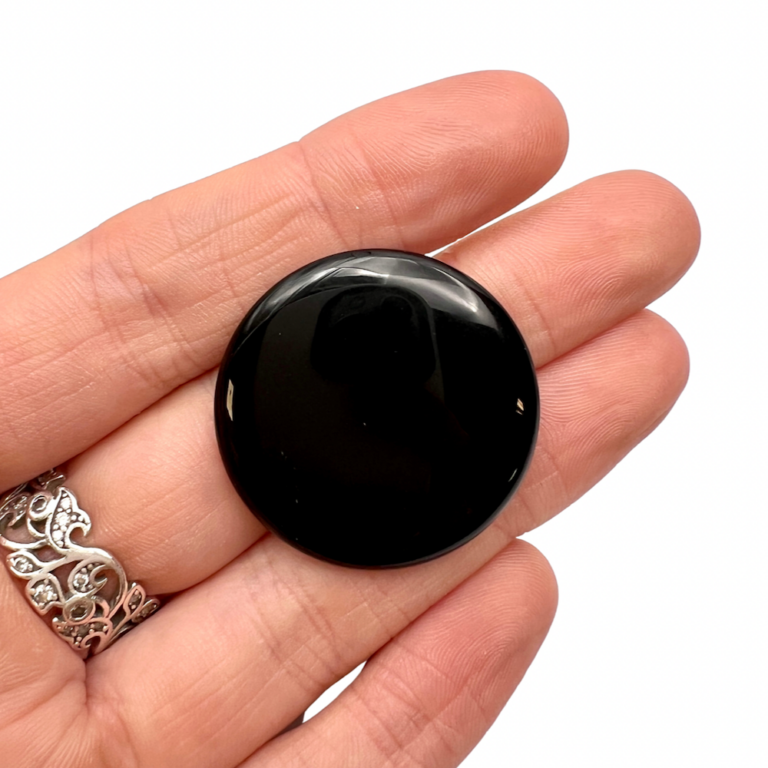 Black Obsidian Scrying Mirror Approx 3cm - Image 3