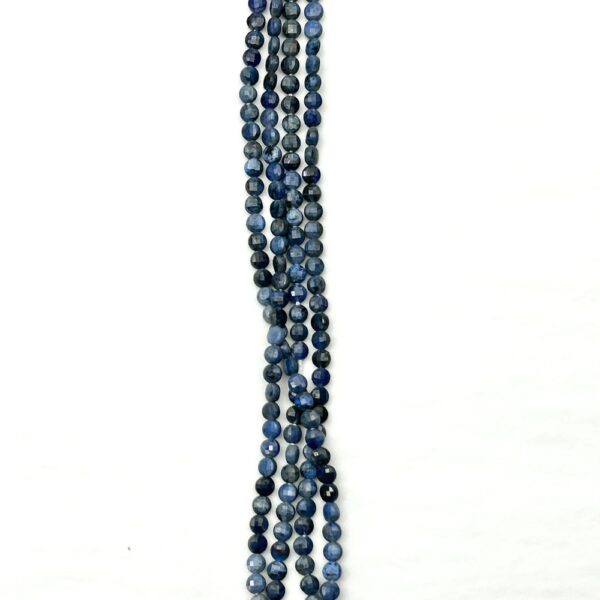 Lapis Lazuli Micro Faceted Coin Beads Approx 4mm 32cm Strand - Image 2