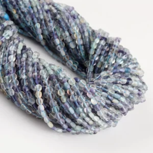 Multi Fluorite Micro Faceted Coin Beads Approx 4mm 32cm Strand