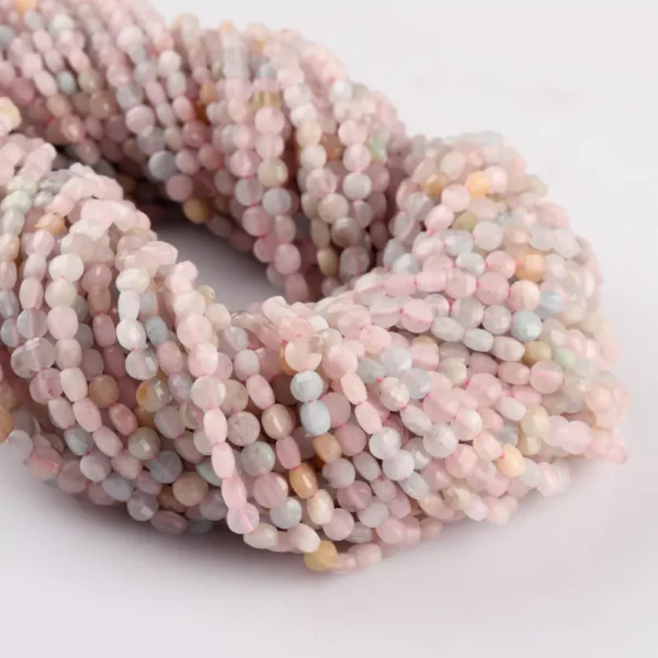 Multi Beryl Micro Faceted Coin Beads Approx 4mm 32cm Strand