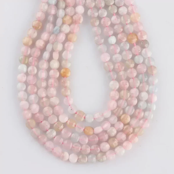 Multi Beryl Micro Faceted Coin Beads Approx 4mm 32cm Strand - Image 4