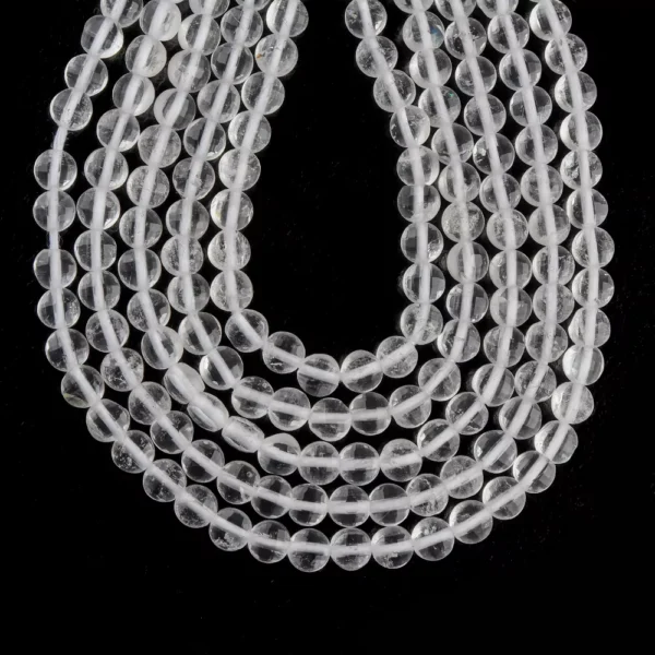 Clear Quartz Micro Faceted Coin Beads Approx 4mm 32cm Strand - Image 4