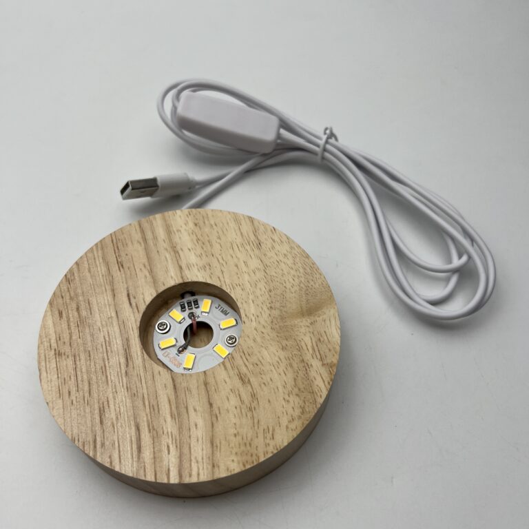 Round LED Light With USB Connector For Crystal Lighting 10cm