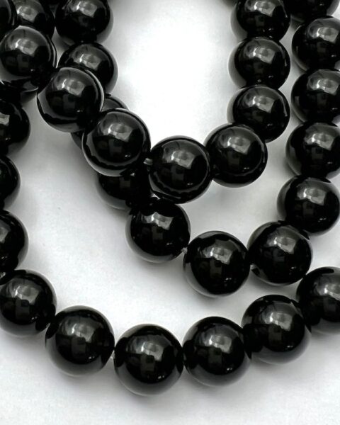 Black Obsidian Smooth Round Approx 8mm Beads Approx 38cm Strand