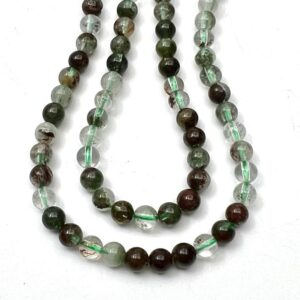 4mm Green Phantom Quartz - Smooth Round Gemstone Strand (38cm)
