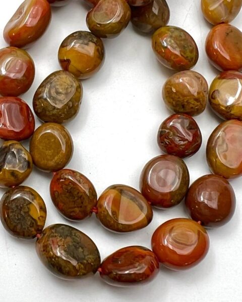 Warring States Red Agate Nuggets Approx 8 - 12mm 40cm Strand