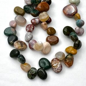 8 -15mm Ocean Jasper Beads - Top Drilled Nugget Gemstone Strand (38cm)