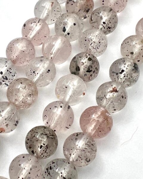 Spotty Quartz Smooth Round Approx 6mm Beads Approx 38cm Strand