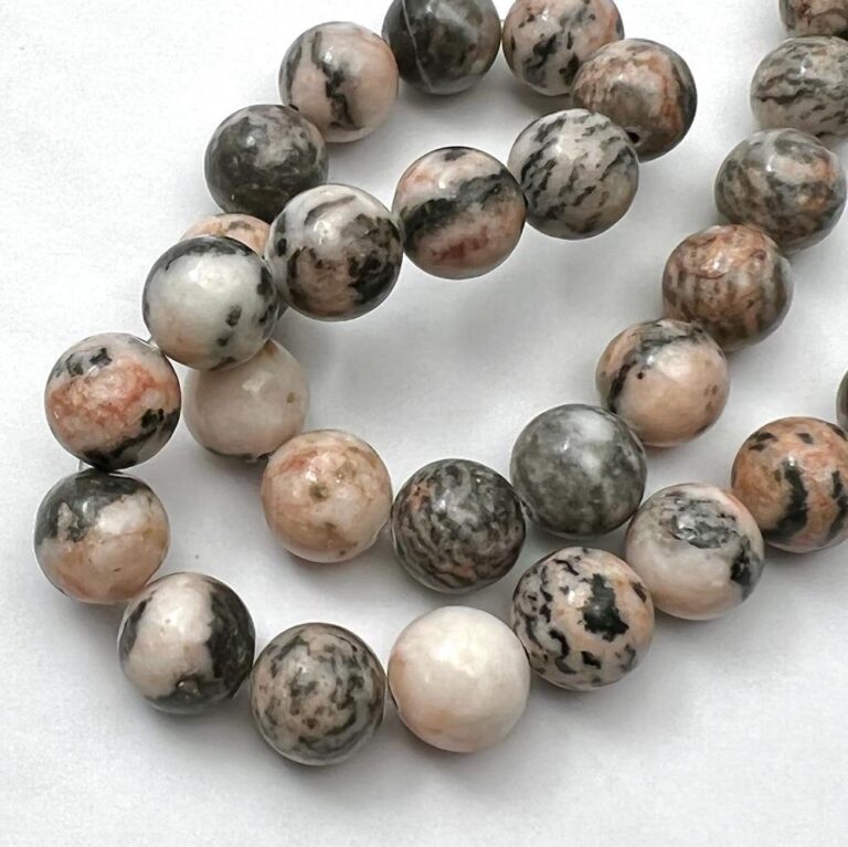 Pink Zebra Jasper Smooth Round Approx 12mm Beads Approx 38cm Strand