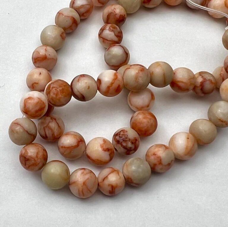 Red Veined Jasper Smooth Round Approx 6mm Beads Approx 38cm Strand